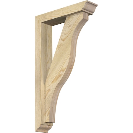 Ekena Millwork Funston Traditional Rough Sawn Bracket w/ Offset Brace, Douglas Fir, 4"W x 16"D x 28"H BKT0402X16X28FST01RDF
